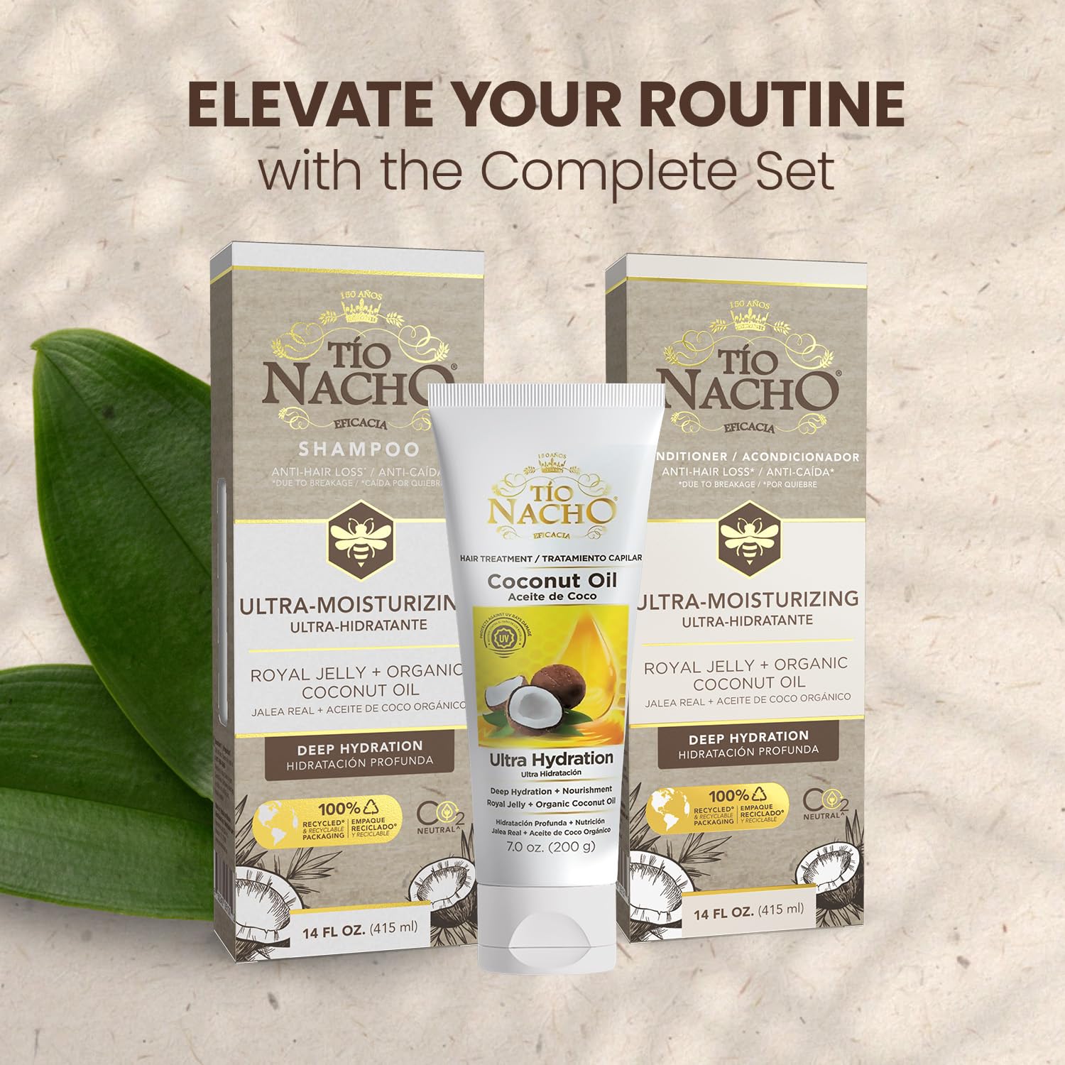 Tio Nacho Ultra-Moisturizing Frizz Control Shampoo & Conditioner Set — Deep Hydration with Organic Coconut Oil & Royal Jelly