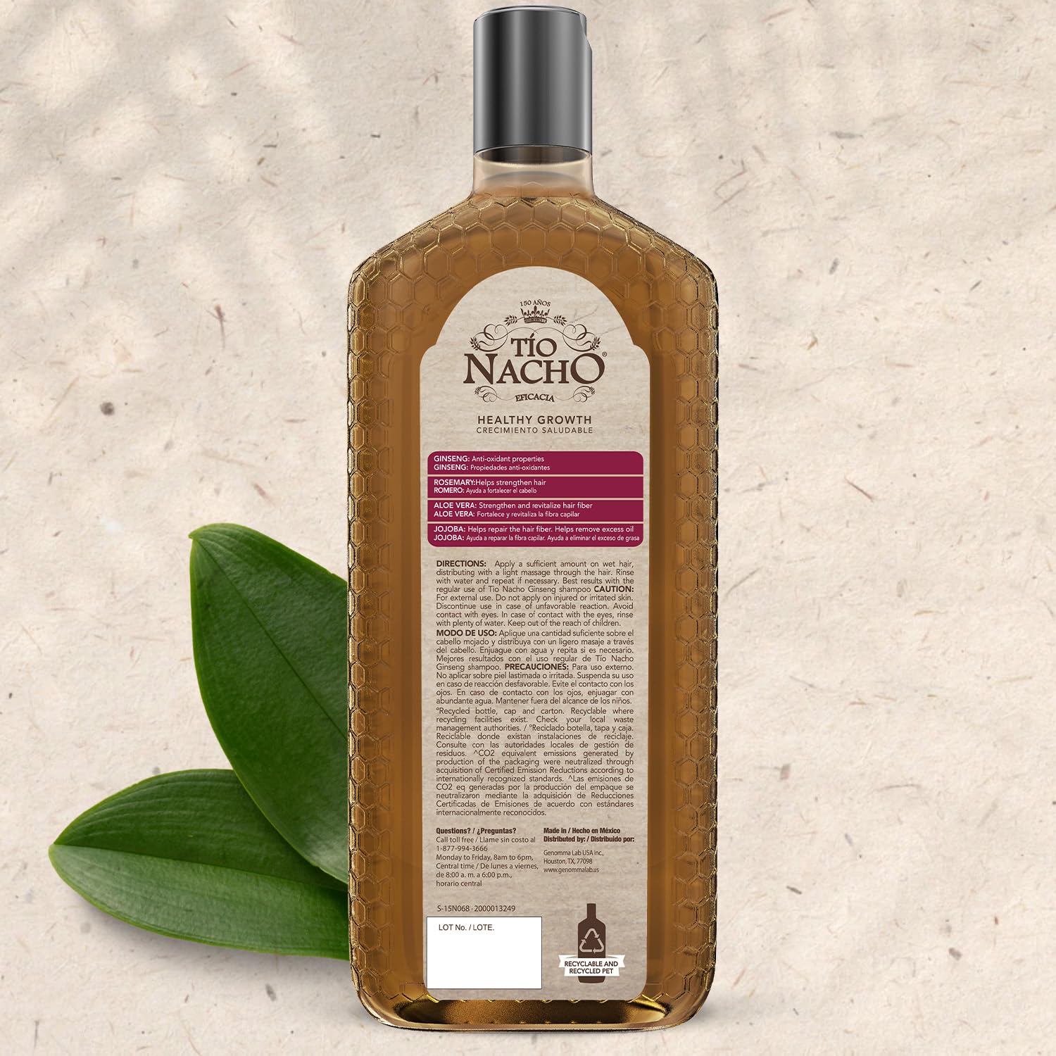 Tio Nacho Ginseng Shampoo with Royal Jelly – Herbal Growth & Nourishment (Pack of 3, 14 fl oz)