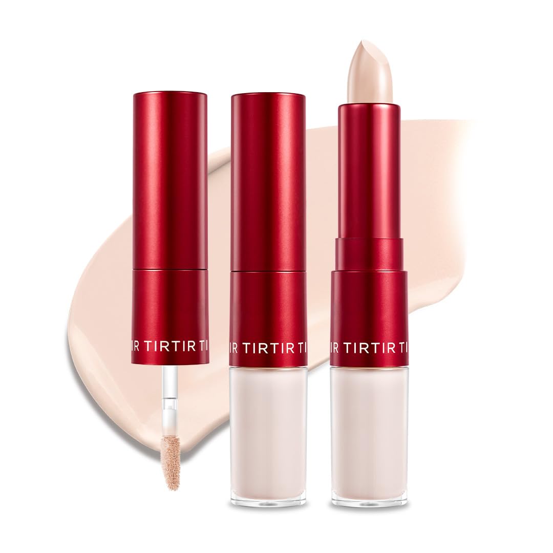 TIRTIR Glide&Hide Blurring Concealer – Dual Tip & Balm, Hydrating, Long-Wear (#0.5N) 0.28 Oz