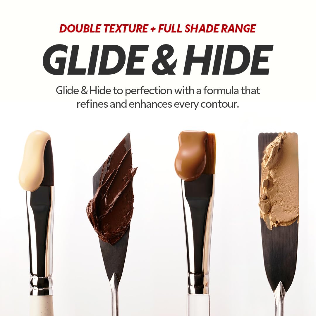 TIRTIR Glide&amp;Hide Blurring Concealer – Hydration, Crease-Proof Coverage, Dual Liquid Tip & Balm, 0.28 Oz (#2C)