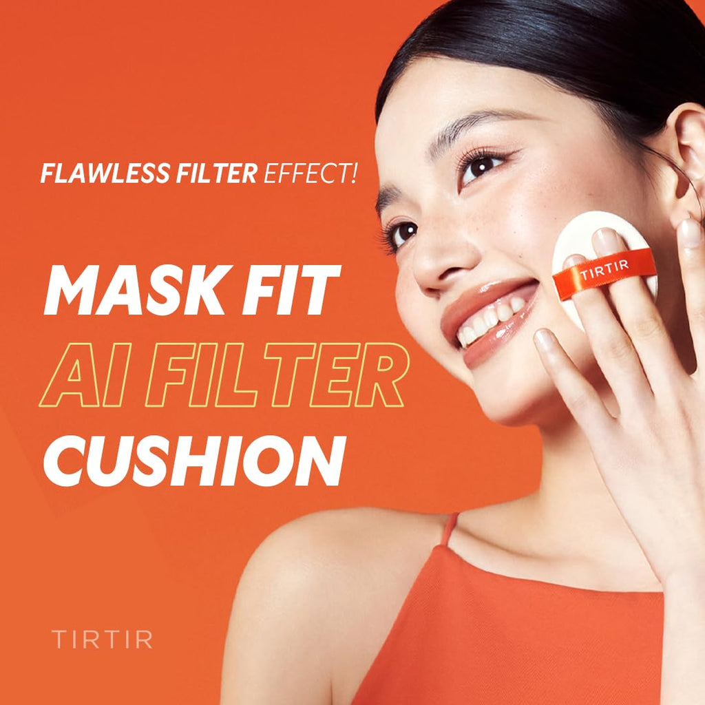 TIRTIR Mask Fit AI Filter Cushion Foundation | AI-Like Semi-Matte Finish, 72-Hour Wear, #29N Natural Beige, 0.63 fl oz