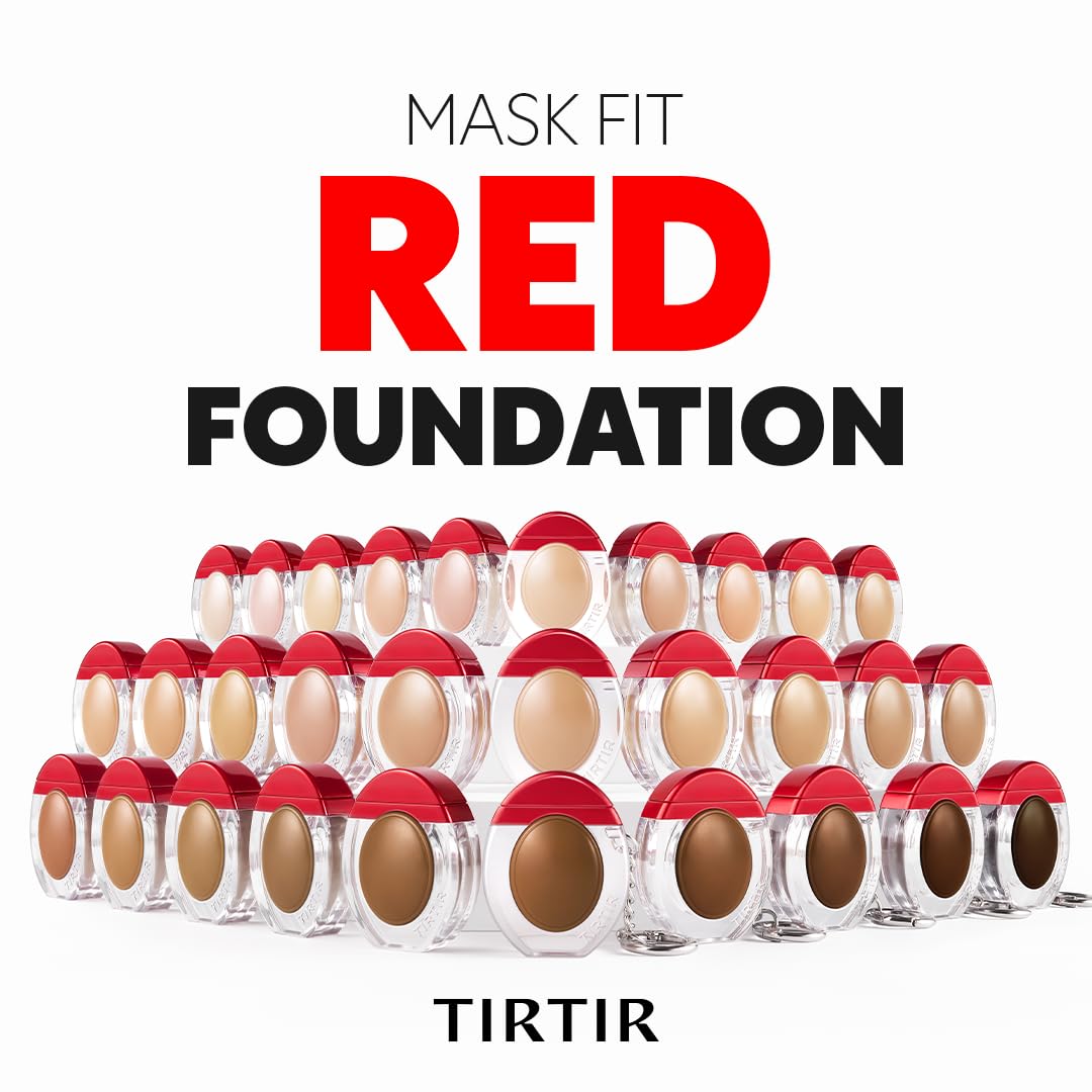TIRTIR Mini Mask Fit Red Foundation – 72H Wear, Skin-Fit Satin Finish, 30 Shades, 0.34oz