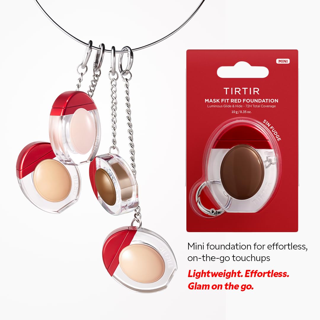 TIRTIR Mini Mask Fit Red Foundation – 72H Wear, Skin-Fit Satin Finish, 30 Shades, 0.34oz