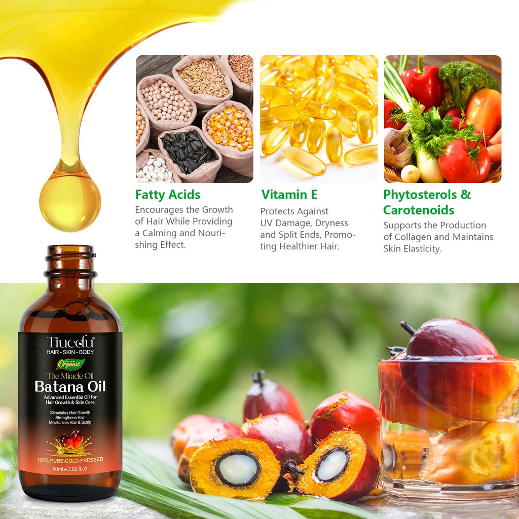 Tiuedu 2-Pack Batana Oil for Hair Growth | Natural Unrefined Hair Oil