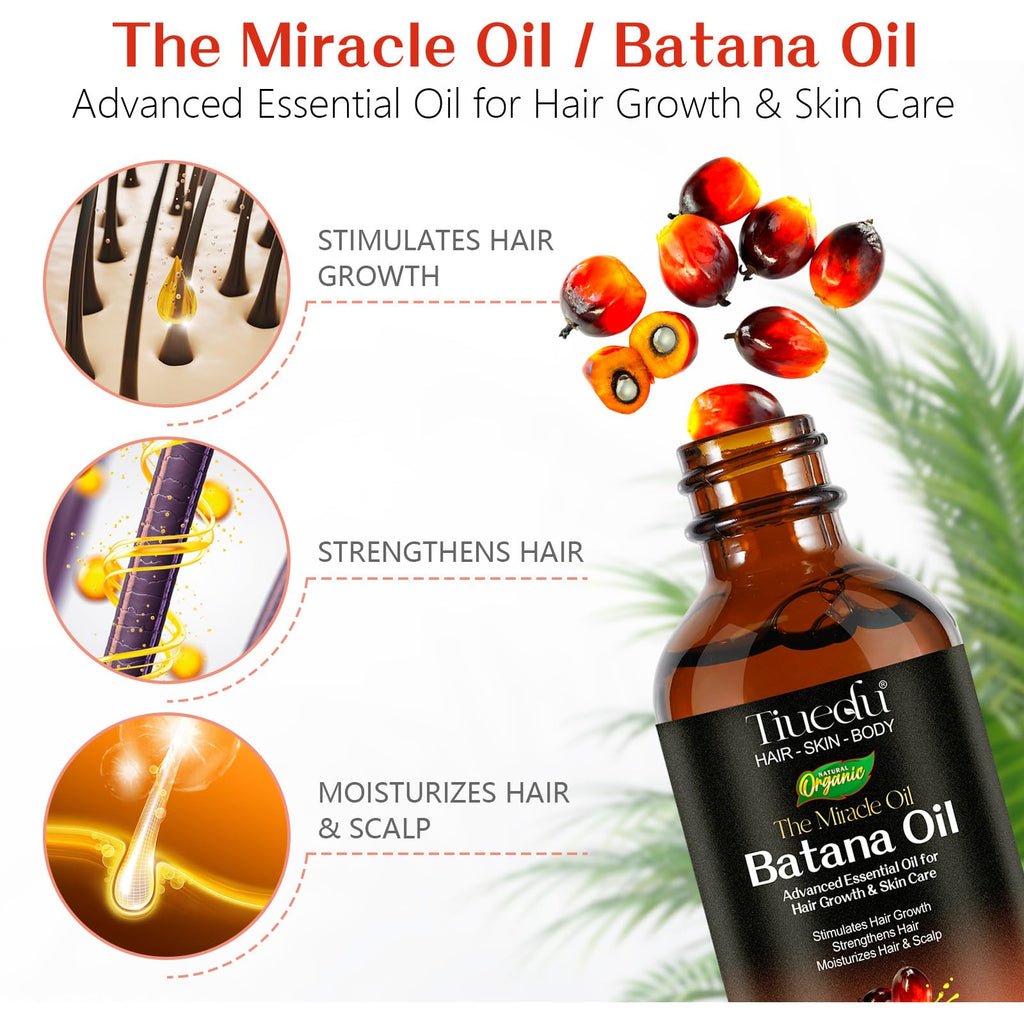 Tiuedu 2-Pack Batana Oil for Hair Growth | Natural Unrefined Hair Oil