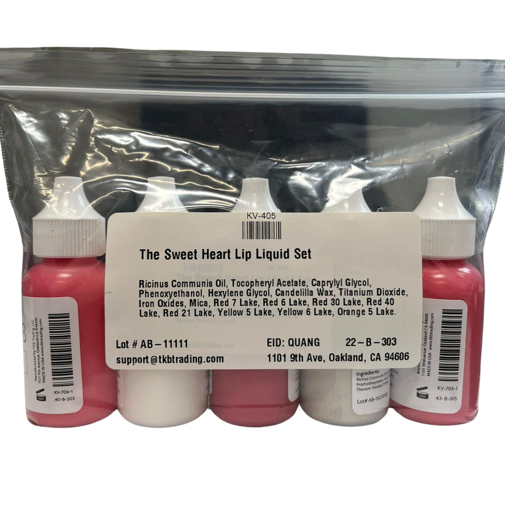 TKB Sweet Heart Lip Liquid Set – Vegan Lip Pigments in Castor Oil | TKB Trading, LLC