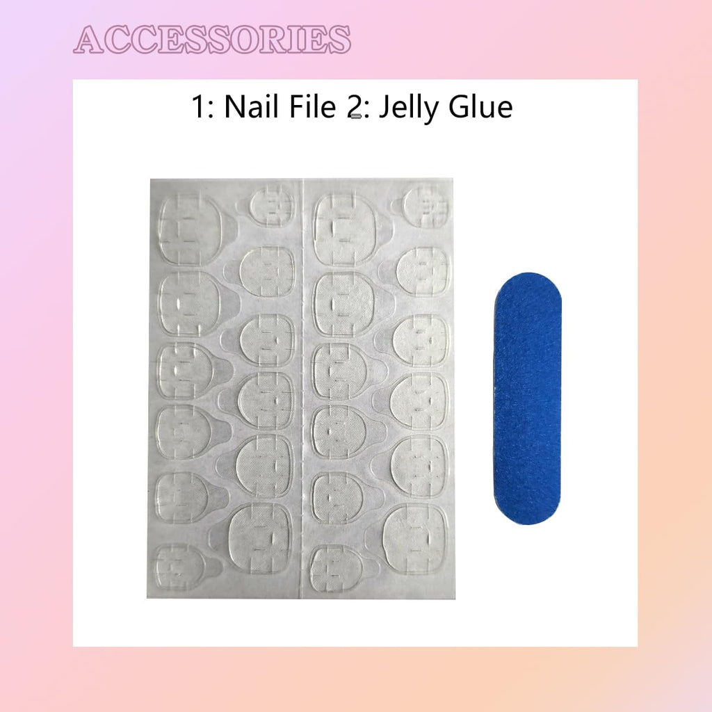 Tmani 10pc Extra Long Handmade Press-On Nails — Square, Diamond Glitter, Purple Case