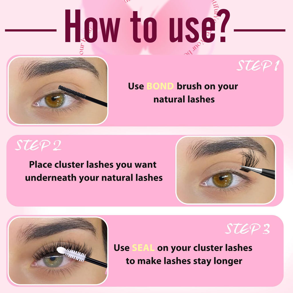 TNFVLONEINS Fluffy Lash Extension Kit 60D/80D/100D – 300Pcs with Bond & Seal and Tweezers