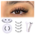 TNFVLONEINS Magnetic Eyelashes with Applicator - No Glue or Eyeliner, Clear Band, Wispy Look