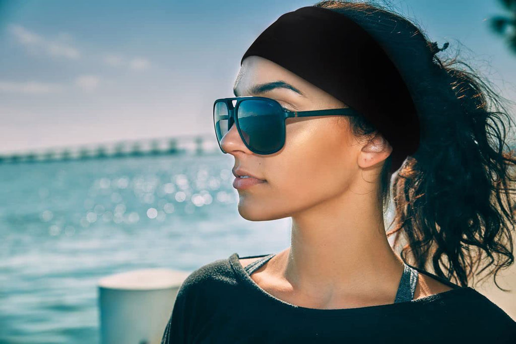Tobeffect Black Headbands for Women | Non-Slip Turban Headband, Boho Elastic Hair Accessory (Black Grace)
