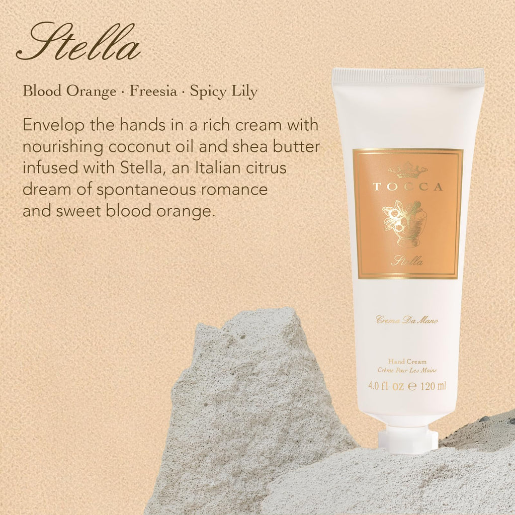 Tocca Stella Hand Cream Luxe 4 oz – Blood Orange, Freesia, Spicy Lily | Moisturizing & Quick-Absorbing