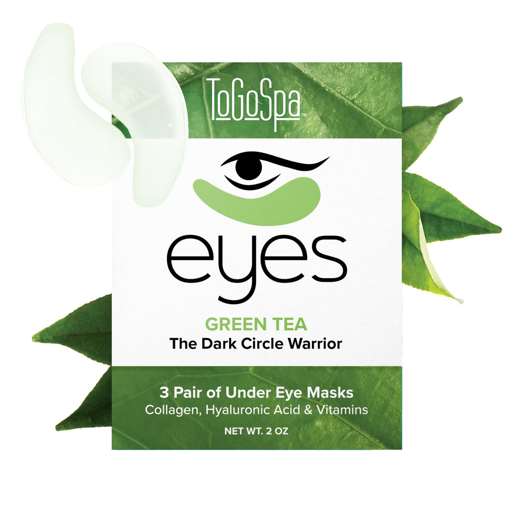 ToGoSpa Green Tea EYES – Premium Under-Eye Gel Pads with Collagen & Hyaluronic Acid (3 Pack)
