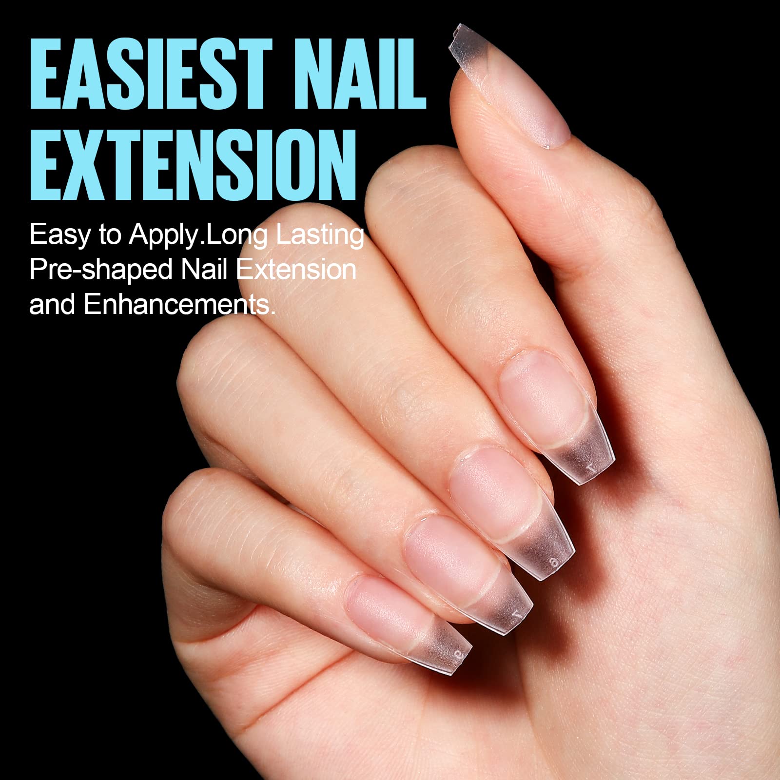 TOMICCA Short Coffin Nail Tips – 450Pcs Soft Pre-Shaped Full Cover Matte Tips