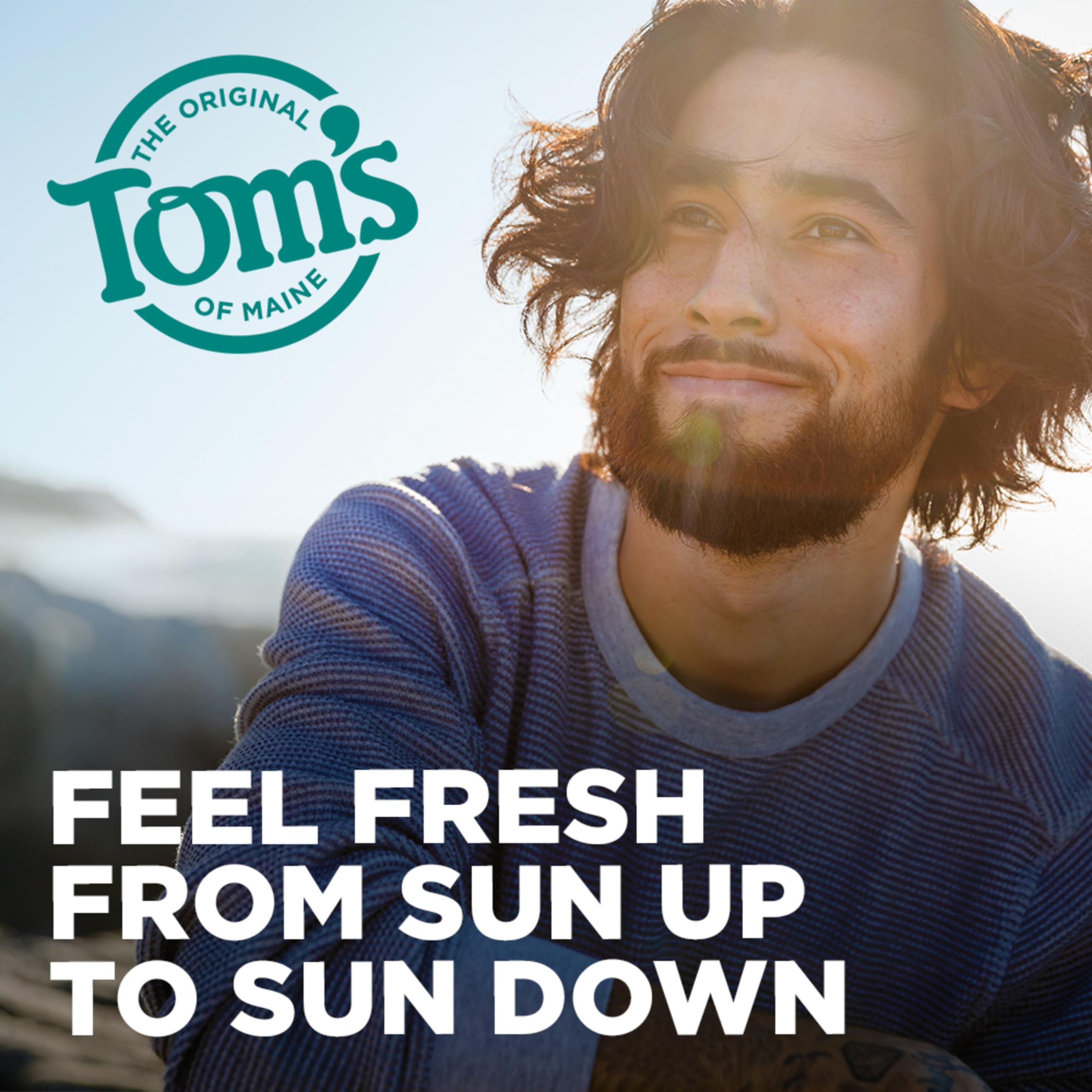 Tom's of Maine Mountain Spring Aluminum-Free Deodorant for Men – 3-Pack (2.8 oz Each)