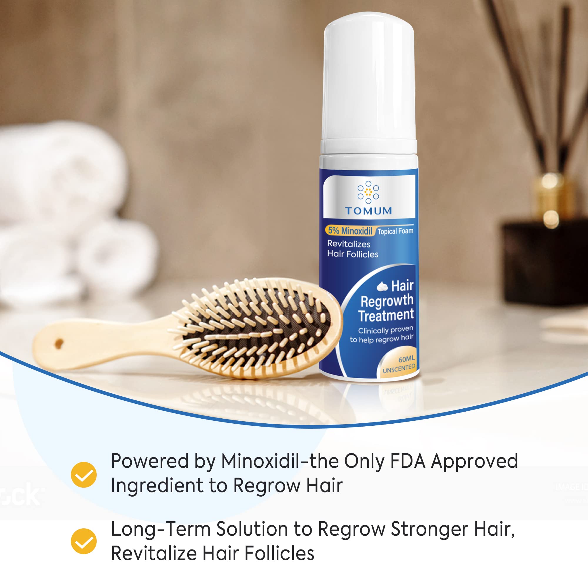 Tomum 5% Minoxidil Foam for Hair Regrowth – Fast-Absorbing, Non-Greasy, For Men & Women