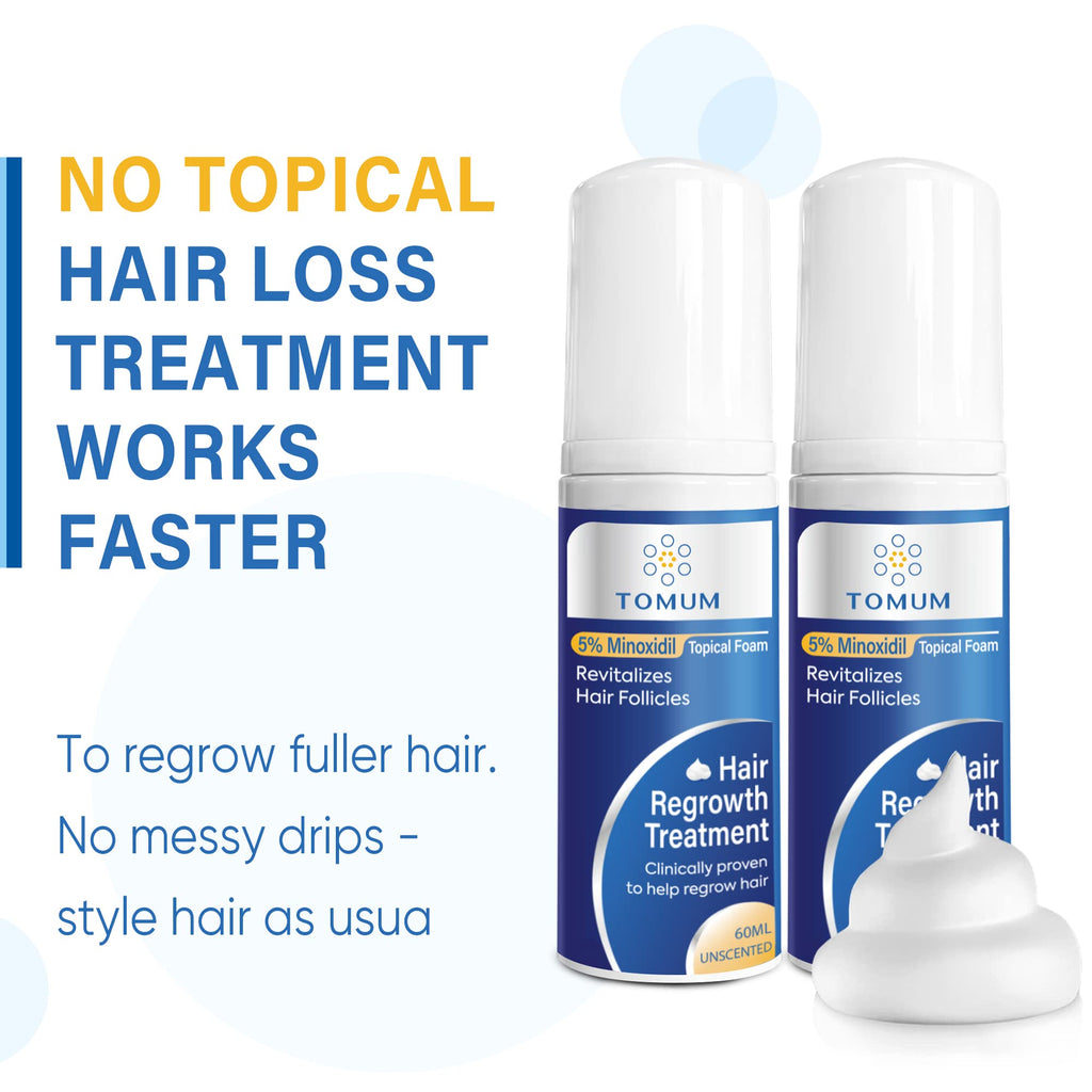 Tomum 5% Minoxidil Foam for Hair Regrowth – Fast-Absorbing, Non-Greasy, For Men & Women