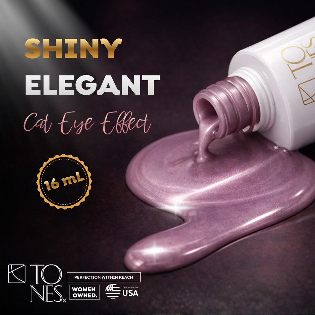 TONES Cat Eye UV LED Gel Nail Polish – Lilac Cashmere, Magnet Shimmer Finish 0.56 fl oz