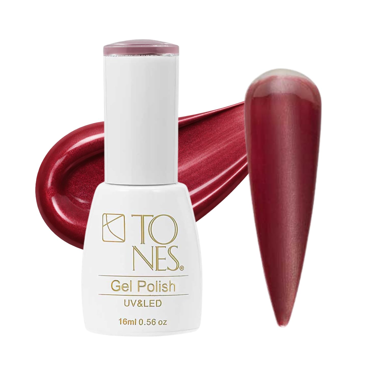 TONES Cat Eye UV LED Gel Nail Polish - Rosewood Cashmere, Long-Lasting & Magnet Shimmer (0.56 fl oz)