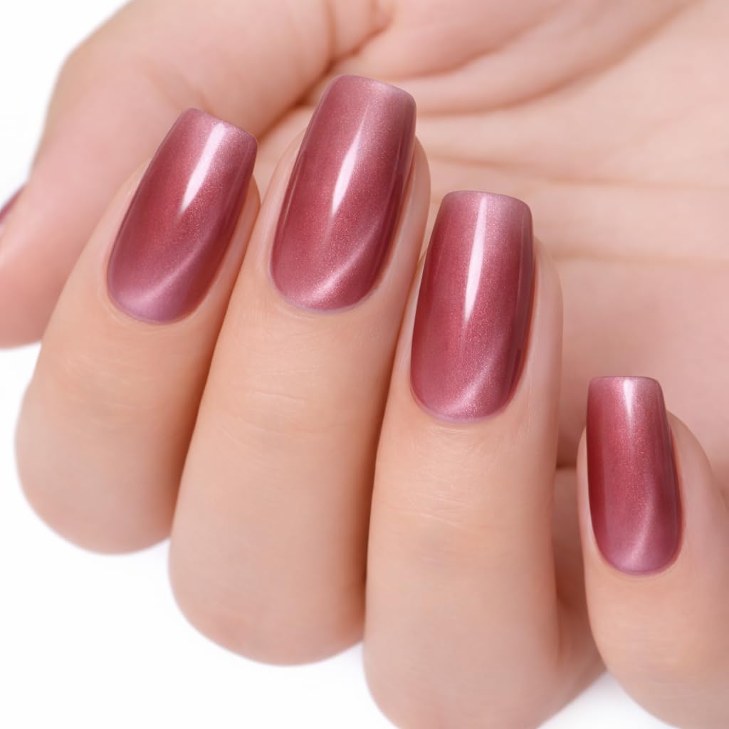 TONES Cat Eye UV LED Gel Nail Polish - Rosewood Cashmere, Long-Lasting & Magnet Shimmer (0.56 fl oz)