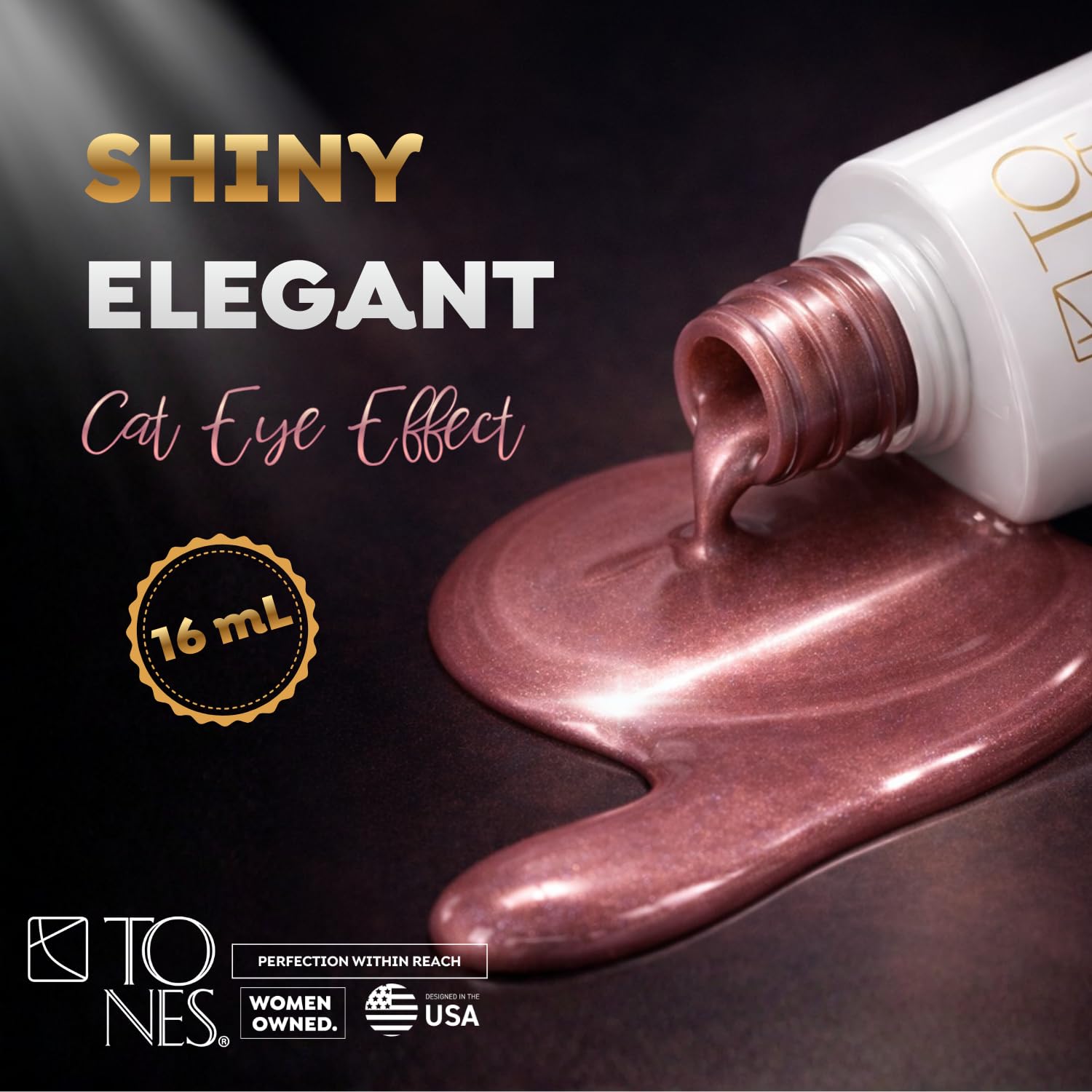 TONES Cat Eye UV LED Gel Nail Polish - Rosewood Cashmere, Long-Lasting & Magnet Shimmer (0.56 fl oz)