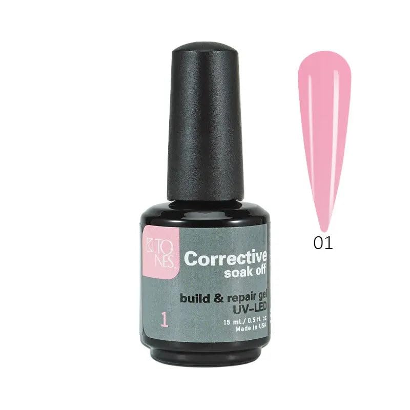 TONES Color Corrective Soak-Off Gel Polish 01 Pink – 15 ml (0.5 fl oz) UV/LED