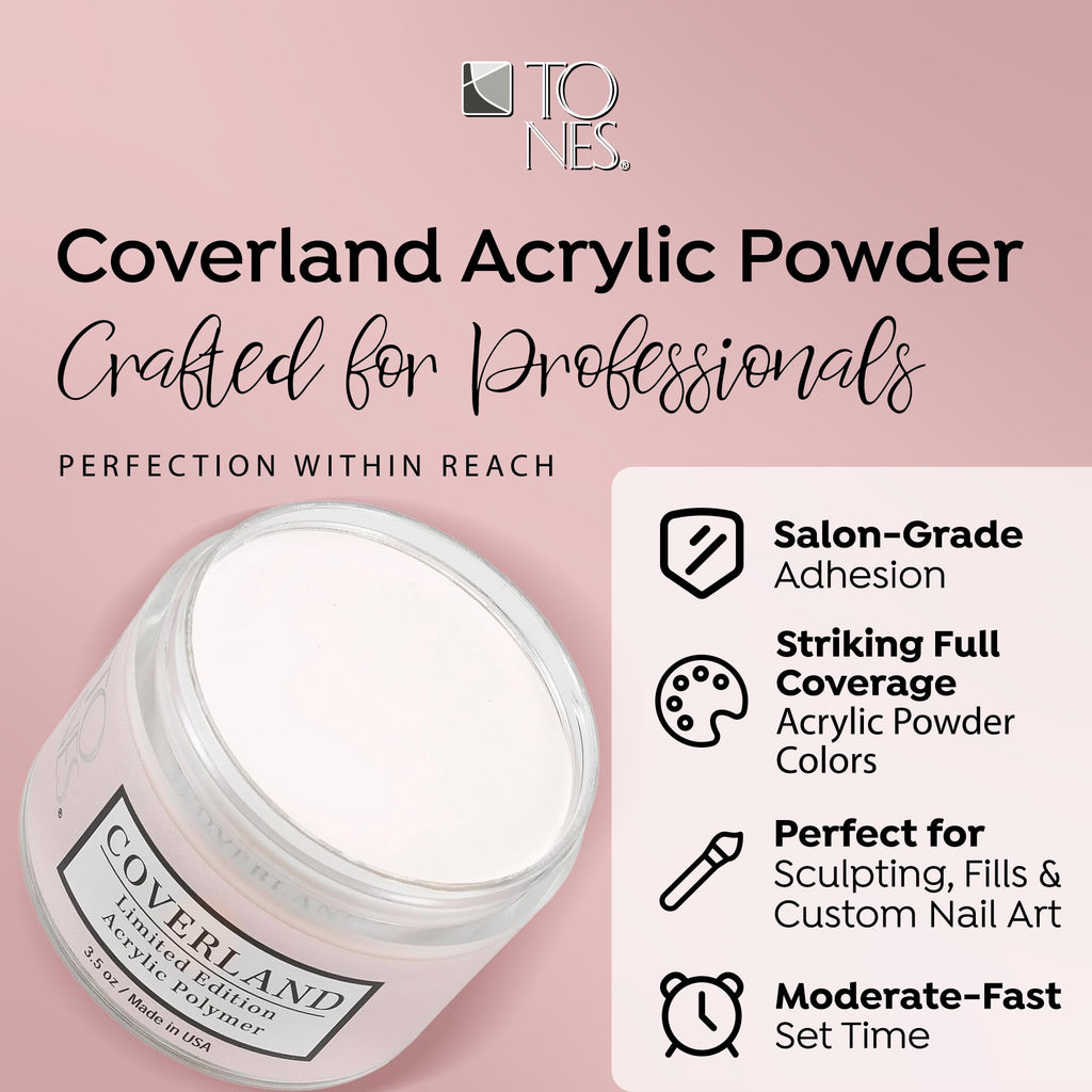 Coverland Acrylic Powder 3.5oz Light White – Limited Edition | TONES