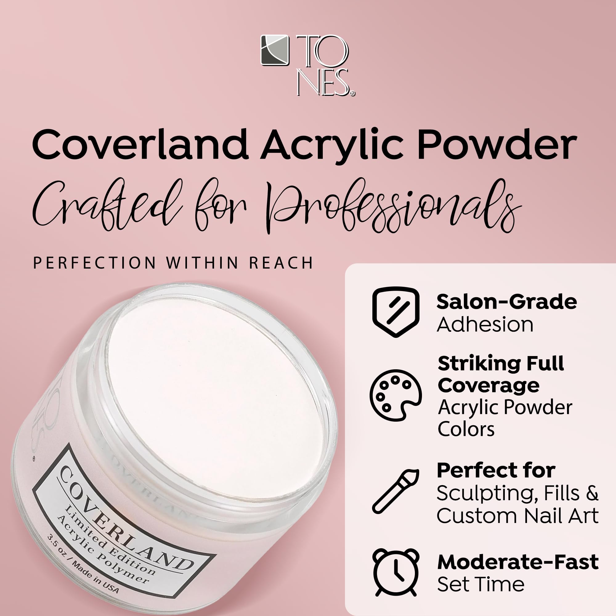 Coverland Acrylic Powder 3.5oz Light White – Limited Edition | TONES