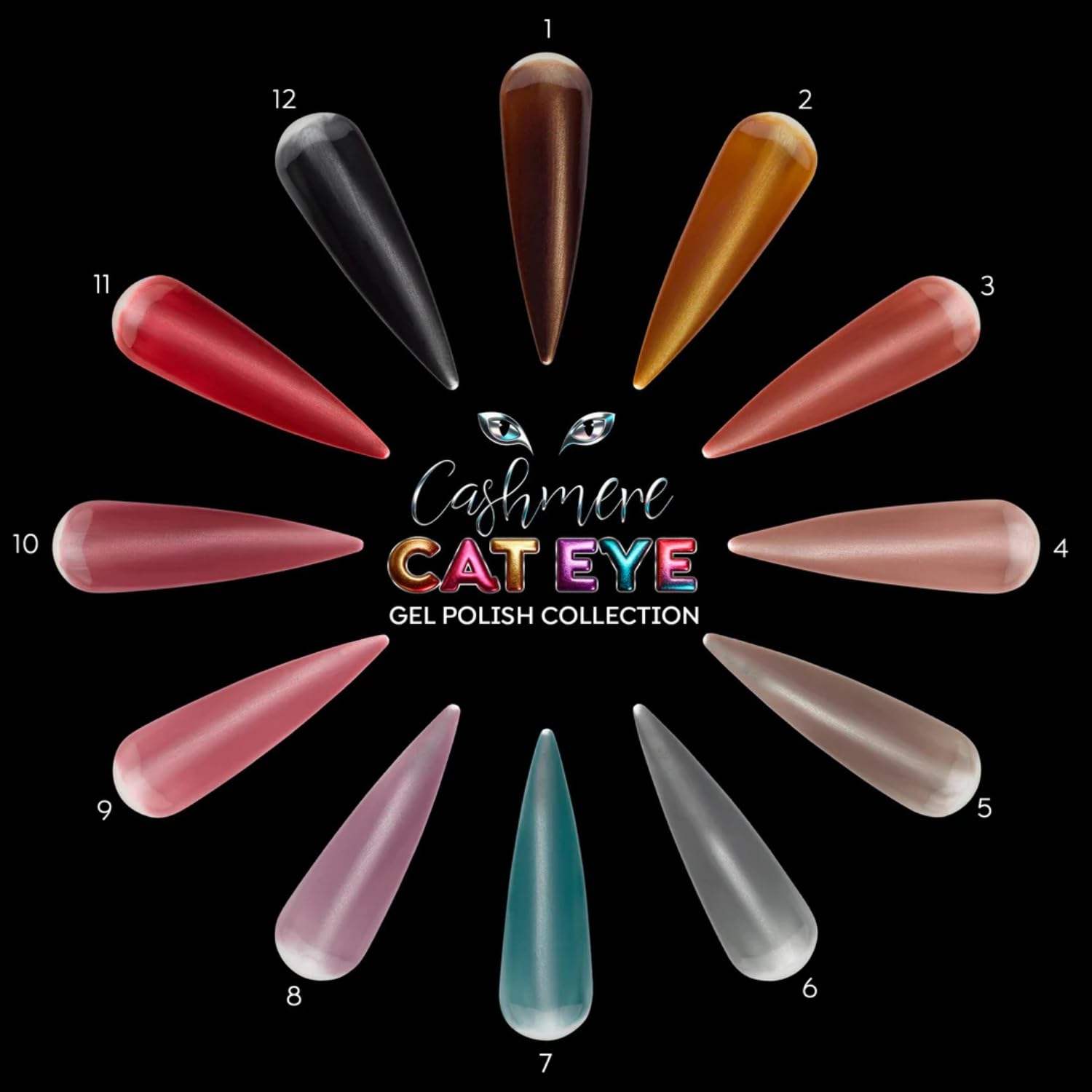 TONES Cat Eye UV LED Gel Nail Polish - Rosewood Cashmere, Long-Lasting & Magnet Shimmer (0.56 fl oz)