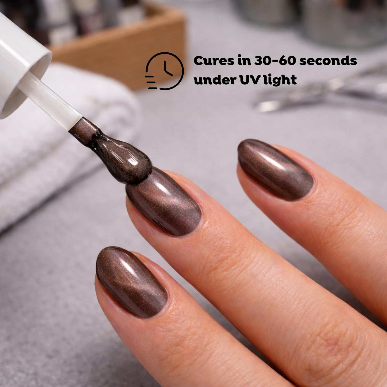 TONES Cat Eye UV LED Gel Nail Polish - Rosewood Cashmere, Long-Lasting & Magnet Shimmer (0.56 fl oz)