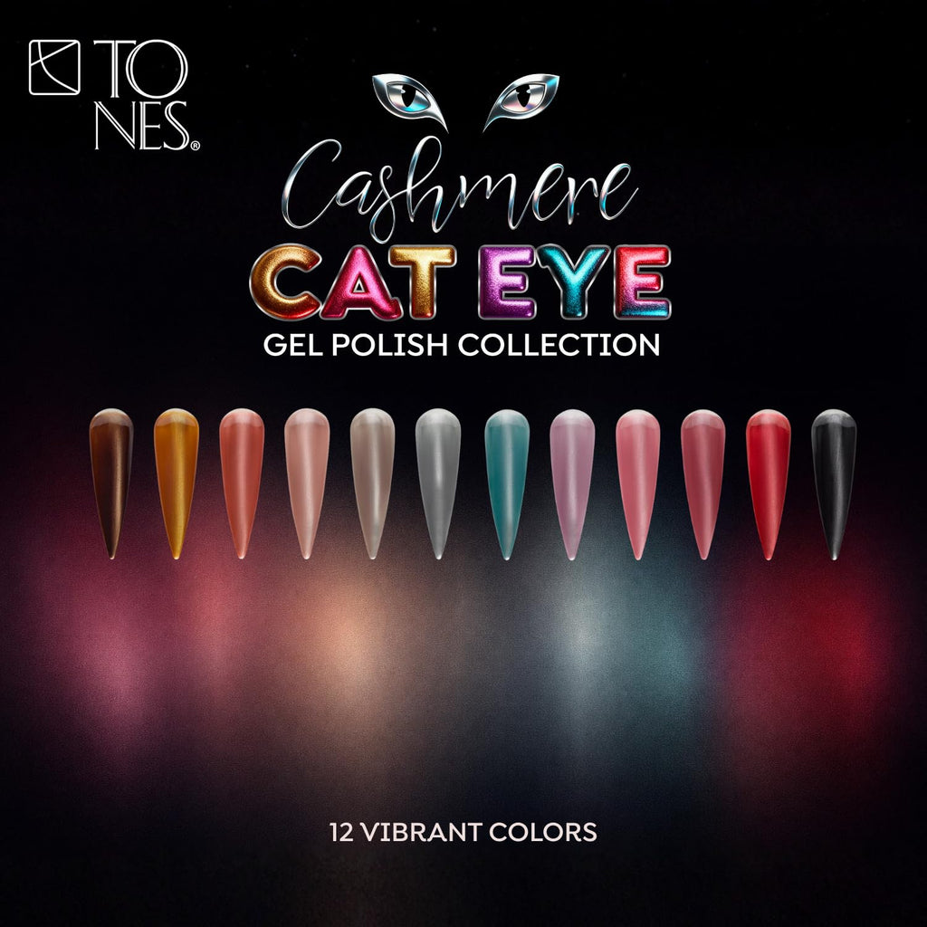 TONES Cat Eye UV LED Gel Nail Polish - Rosewood Cashmere, Long-Lasting & Magnet Shimmer (0.56 fl oz)