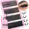 TOOCHUNAG Lash Extension Kit 384pcs — Wispy 30D/40D Clusters & Thick 50D/60D with Bond & Seal