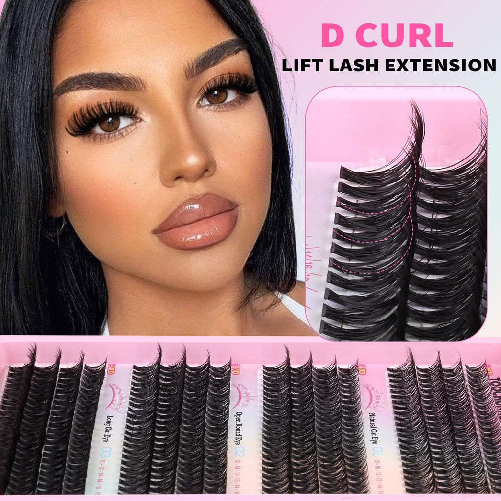 TOOCHUNAG Lash Extension Kit 384pcs — Wispy 30D/40D Clusters & Thick 50D/60D with Bond & Seal