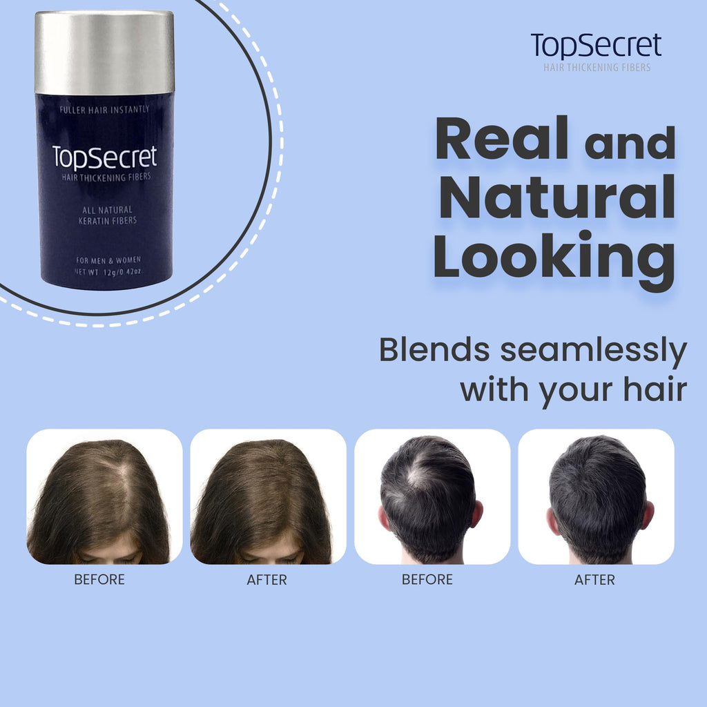 Top Secret Hair Building Fibers Refills – Undetectable, All-Day Coverage (Light Blonde) – For Men & Women