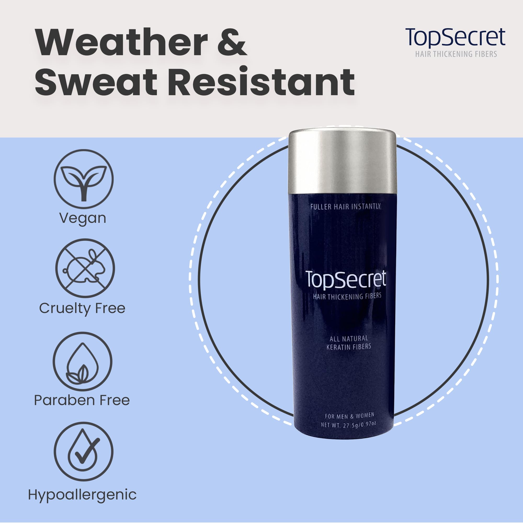 Top Secret Hair Building Fiber Refills – Undetectable Thickening for Men & Women (Medium Brown)