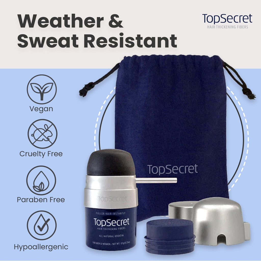 Top Secret Hair Thickening Fibers with Precision Applicator – Undetectable & Weather-Resistant (Blonde, Large)