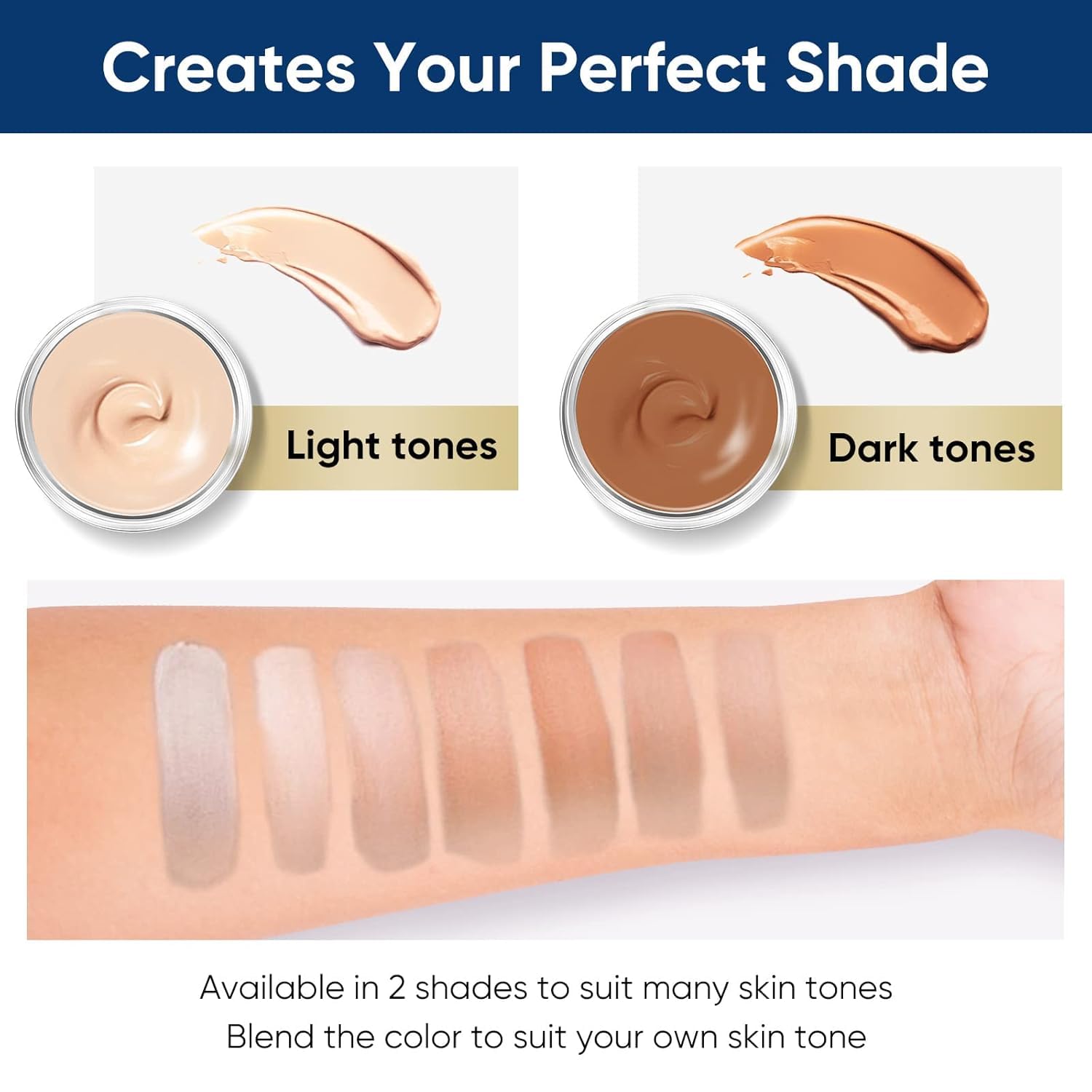 Topicy Tattoo Cover Up Makeup Waterproof – Dual Color Concealer, Sweatproof, Long-Lasting (Blue, 1.5 Fl Oz)