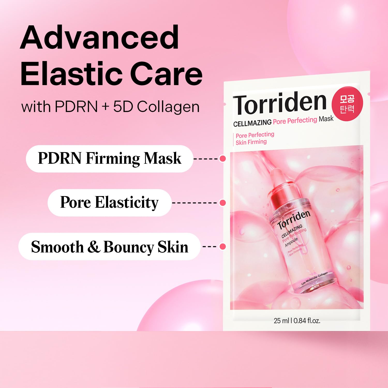 Torriden CELLMAZING Pore Perfecting Mask – 10 Sheets | 5D Collagen & Elasticity