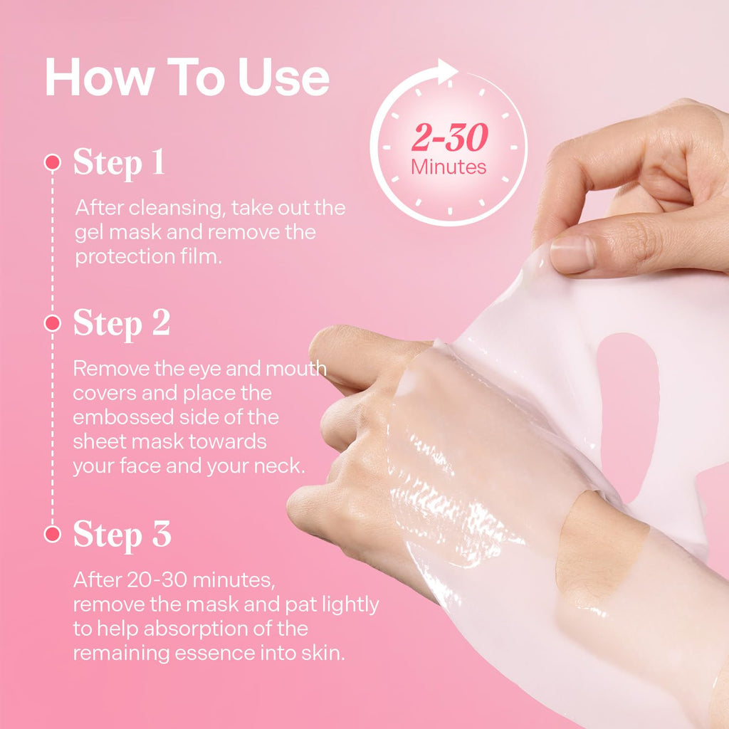 Torriden CELLMAZING Collagen Firming Gel Sheet Mask – Face & Neck (4 Pack) | 5D Collagen Complex