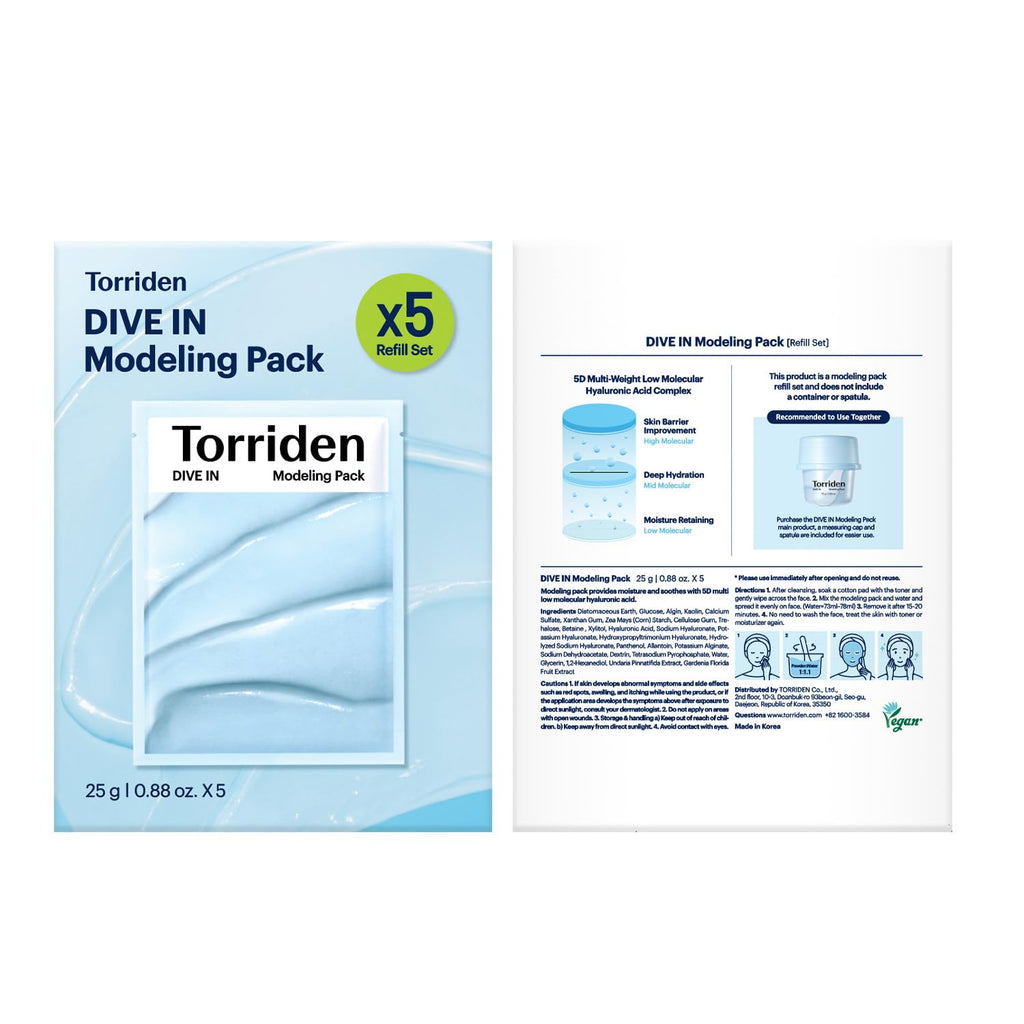 Torriden DIVE IN Modeling Mask (Pack of 5) – Intensive Hydration & Cooling