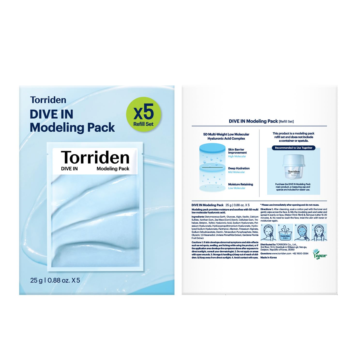 Torriden DIVE IN Modeling Mask (Pack of 5) – Intensive Hydration & Cooling