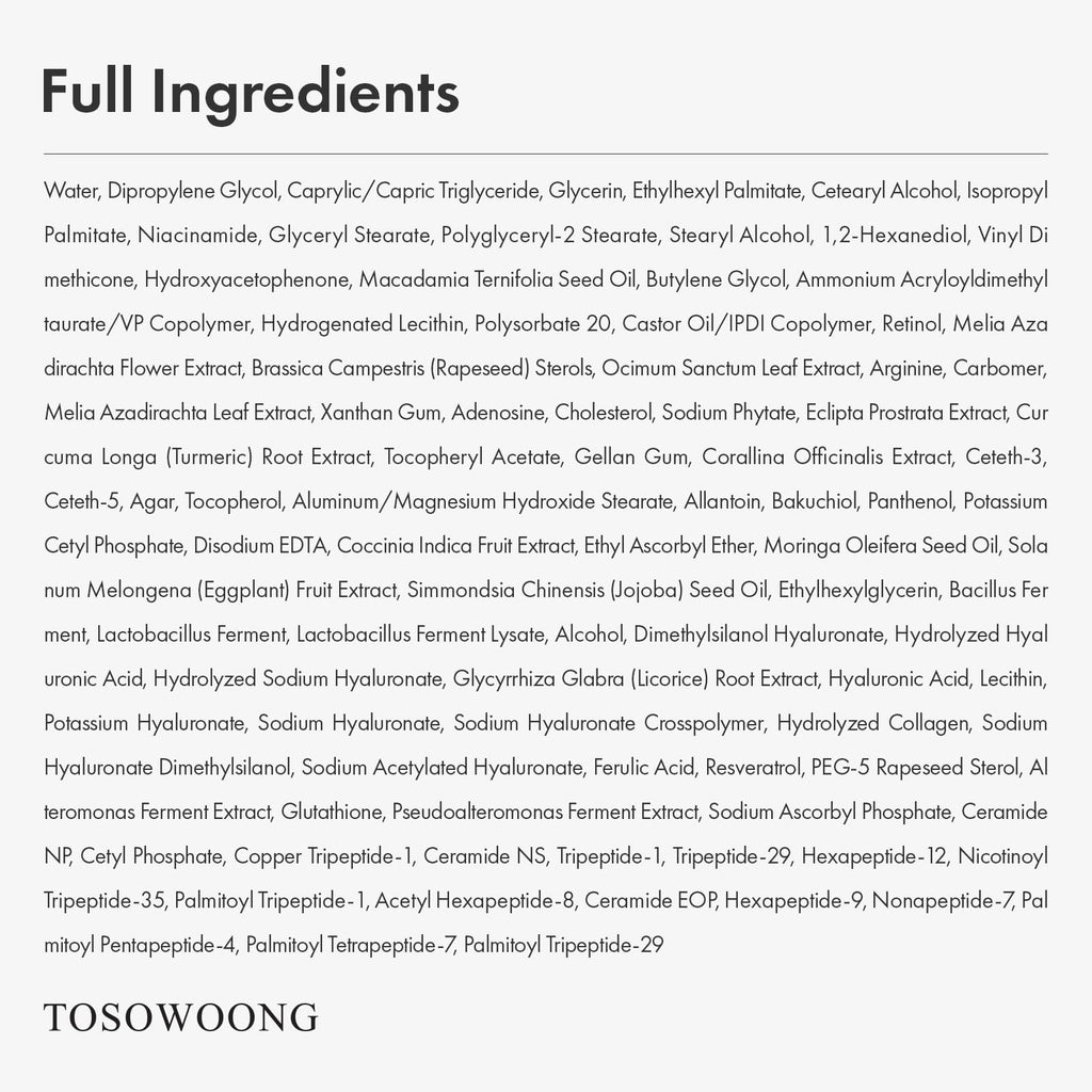 TOSOWOONG Real Retinol 0.1% Night Cream – Firmness, Wrinkles & Pore Minimizer, 50ml