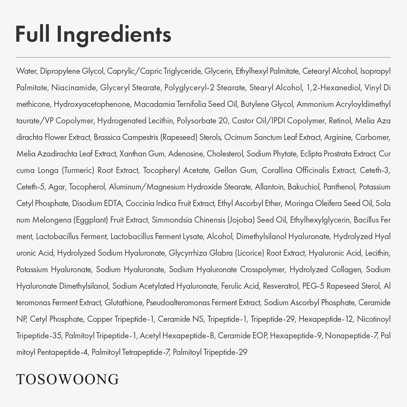 TOSOWOONG Real Retinol 0.1% Night Cream – Firmness, Wrinkles & Pore Minimizer, 50ml