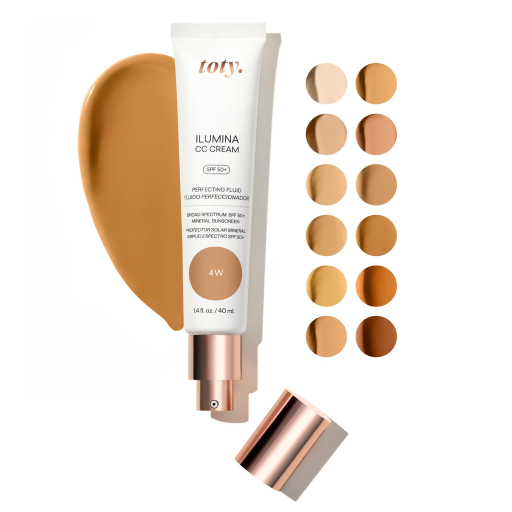 Toty Lumina CC Cream SPF 50+ | 100% Mineral Color Correcting Cream – Medium Coverage Foundation & Broad Spectrum Sunscreen