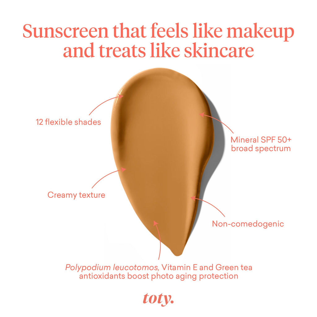 Toty Lumina CC Cream SPF 50+ | 100% Mineral Color Correcting Cream – Medium Coverage Foundation & Broad Spectrum Sunscreen