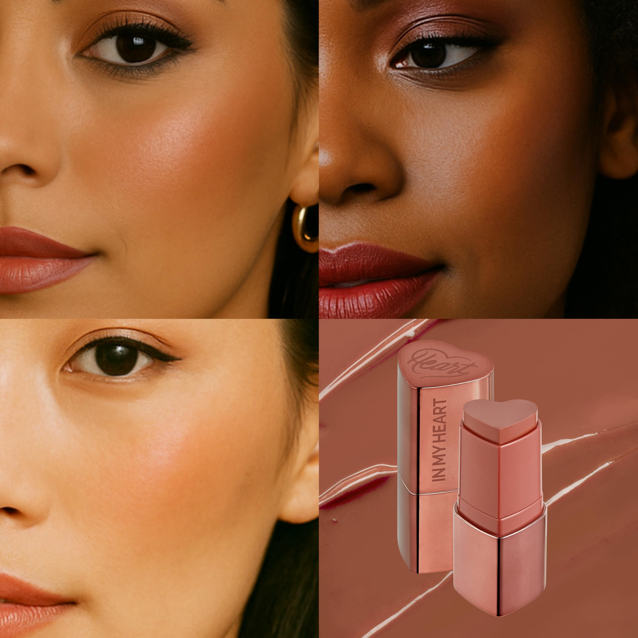Touch in Sol In My Heart Stick Blush (#Reddish Brick) – Cream Blush Stick for Cheeks, Lips & Shading