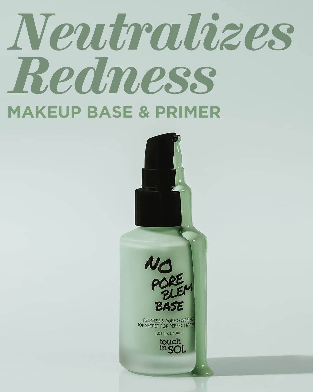 Touch In Sol Redness Correcting Base Primer – Green Tone Pore-Minimizing Makeup Base, 2-Pack (1.01 fl oz each)