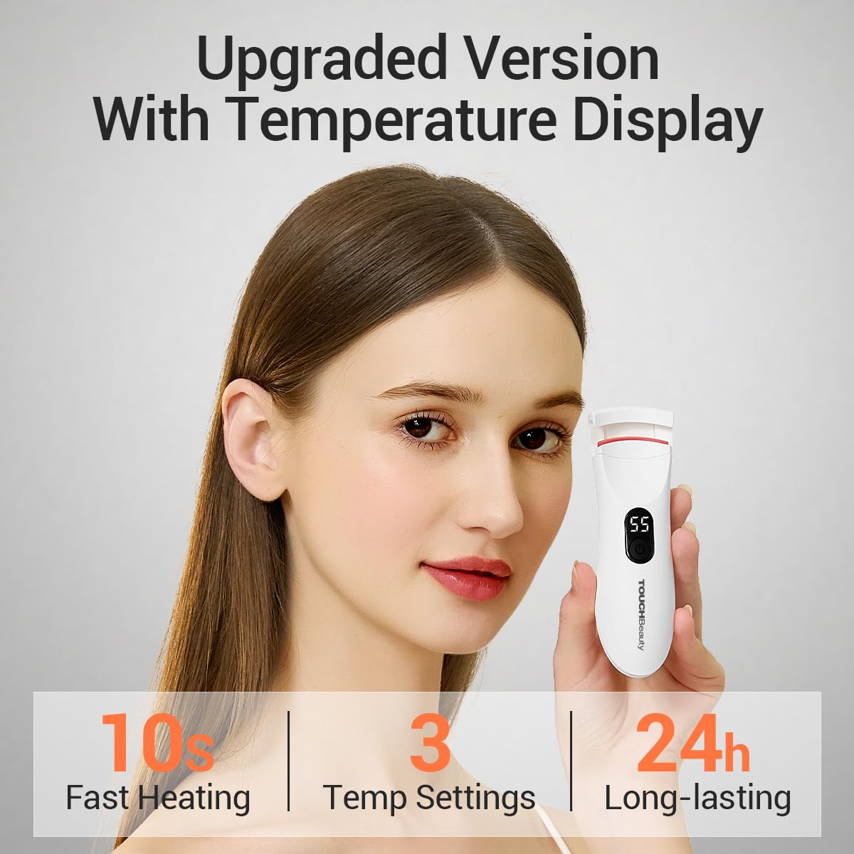 TOUCHBeauty Heated Eyelash Curler AG-2316 – LED Display, 3-Level Temperature, USB Rechargeable