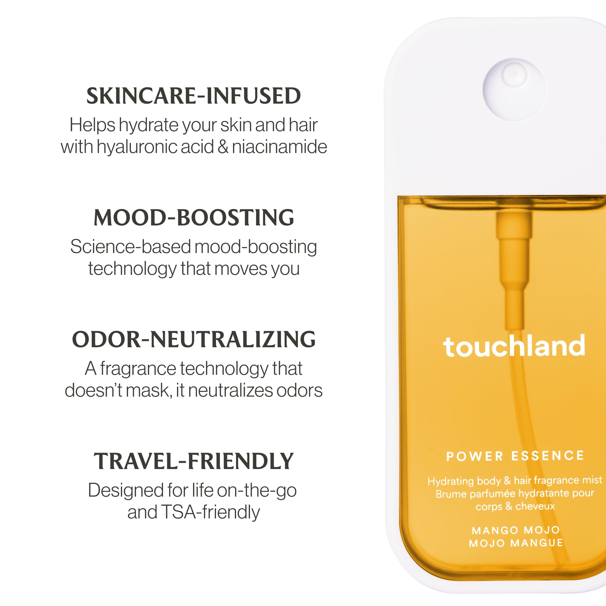 Touchland Mango Mojo Hydrating Body & Hair Mist – 2 oz Travel Size