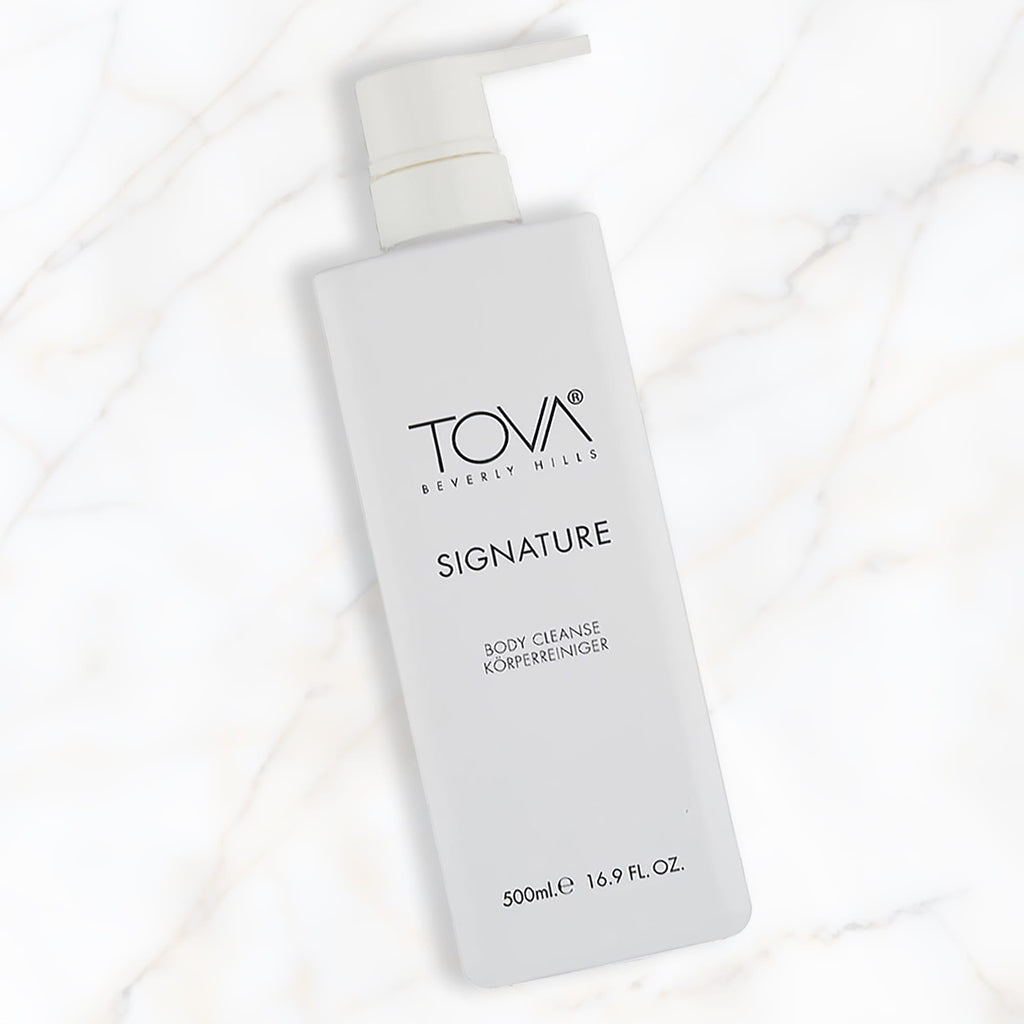 Tova Signature Body Cleanse with Pump – Moisturizing Floral Shower Gel (Cornflower & Sea Fennel) | USA-Made & Cruelty-Free | 16.9 oz