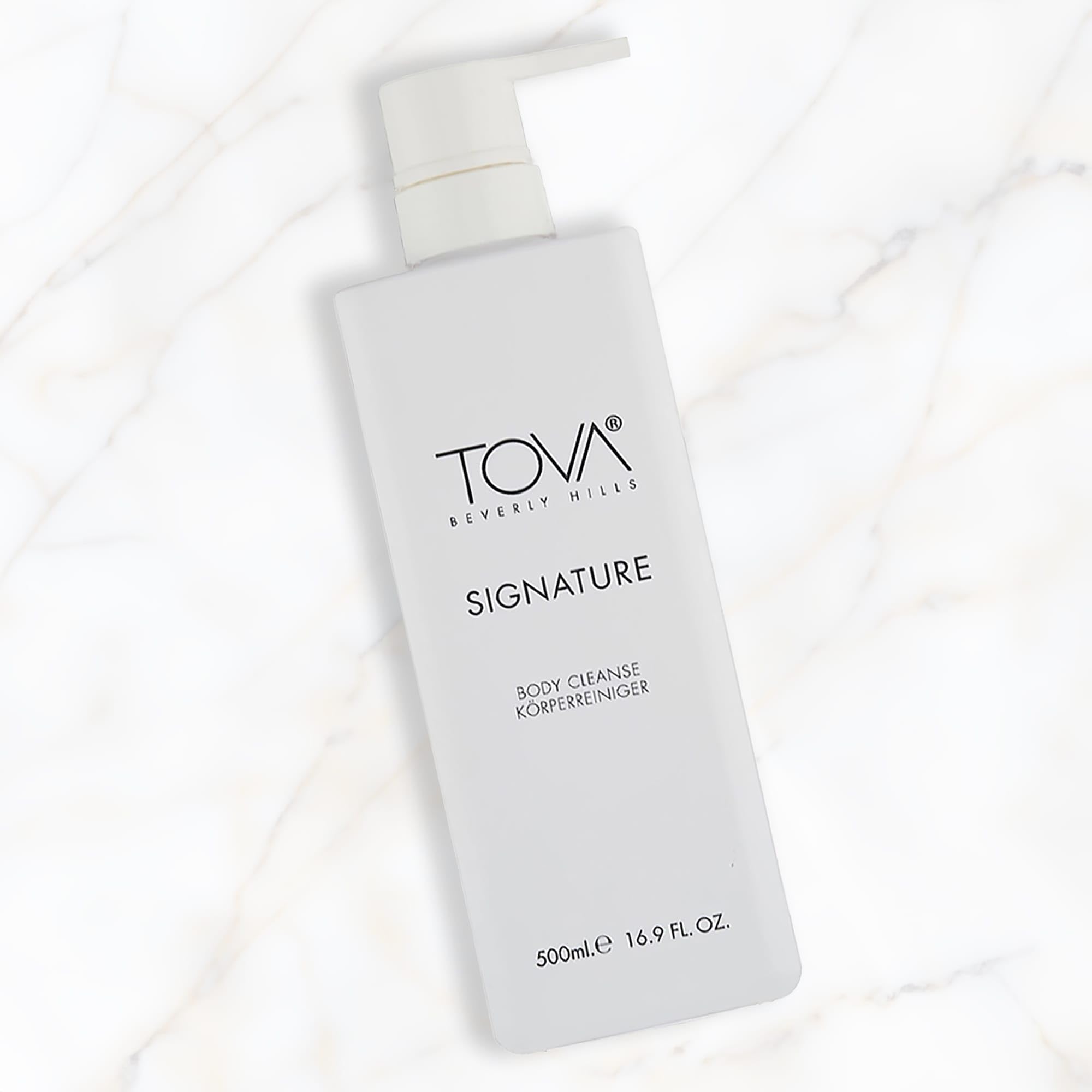 Tova Signature Body Cleanse with Pump – Moisturizing Floral Shower Gel (Cornflower & Sea Fennel) | USA-Made & Cruelty-Free | 16.9 oz